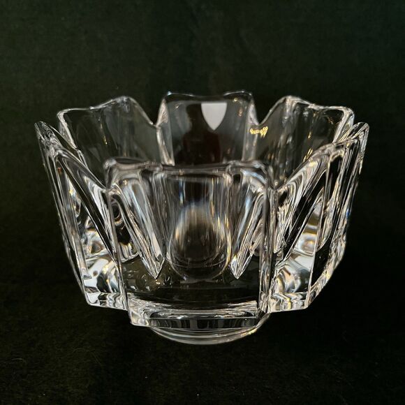 Orrefors Corona Sweden Crystal Skal Bowl Lars Hellsten Signed 5" x 3.5" Vintage - Picture 2 of 7